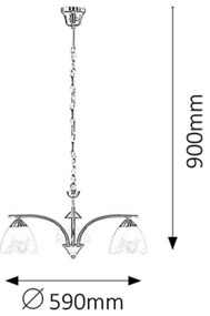 Rabalux 7203 - Luster na reťazi TRISTAN 3xE14/40W/230V