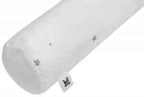 Bellamy Biely bavlnený vankúš v tvare valčeka SHINNING STAR 15 x 70 cm