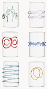 Ručne vyrobené poháre na shoty z borosilikátového skla Deco' Arlecchino, 6 ks
