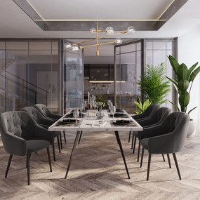 Šedá Zamatová stolička Luisa dĺžka 54 × šírka 50 × výška 80 cm MILO CASA