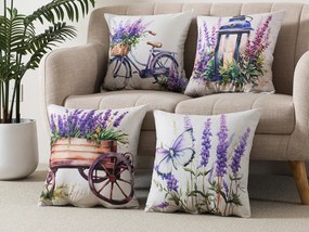 XPOSE® Set obliečok na vankúš LAVENDER (digitálna tlač) 43x43 cm - set 4 ks