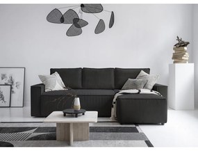 Antracitovosivá menčestrová rozkladacia rohová pohovka (variabilná) Brave Dave – Miuform