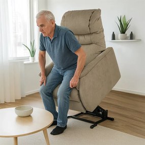 Autronic BONTEC Polohovacie kreslo, elektrické káblové ovládanie, béžová, látka, TV-1171 CAP2 Farba: Šedá