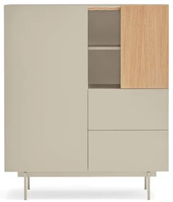 Vysoká komoda v dekore duba v béžovo-prírodnej farbe 100x120 cm Otto – Teulat