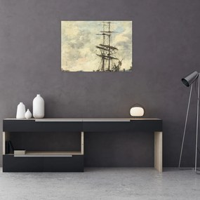 Obraz - Eugène Boudin, Ship on the Touques, reprodukcia (70x50 cm)