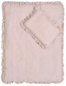 Ľanové obliečky do postieľky DUSTY PINK, vel. M