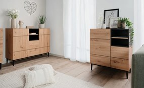 Skrinka 2-dverová Nola, dub artisan/čierna