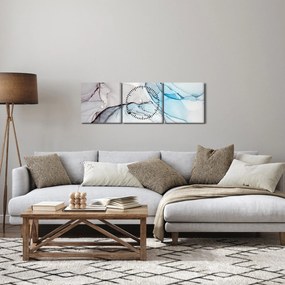 Obraz abstrakcie (s hodinami) (90x30 cm)