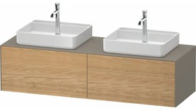 DURAVIT White Tulip závesná skrinka pod dve umývadlá na dosku, 2 zásuvky, 1600 x 550 x 408 mm, dub prírodný masív/kameňovo šedá matná, WT4865BH5920000