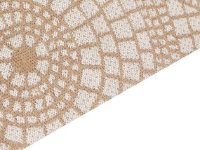 Jutový koberec 160 x 230 cm béžová/biela ARIBA Beliani