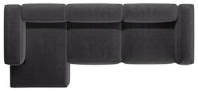 Tmavosivá menčestrová rohová pohovka (ľavý roh/s leňoškou) Bergano – Cosmopolitan Design