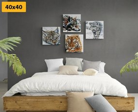 Set obrazov zvieratá v nádhernom akvarelovom prevedení - 4x 40x40