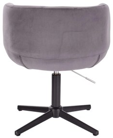 LuxuryForm DESIGN Kreslo MONTANA VELUR na čiernom kríži - šedé