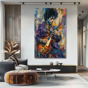 Obraz Jimi Hendrix - Gitara v plameňoch | 100% originál domaľovaný akrylom