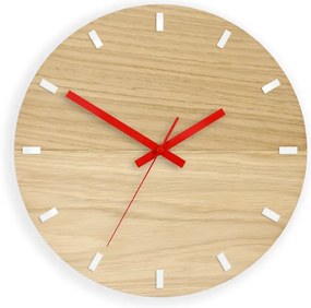 Nástenné hodiny Solo Wood hnedo-červené