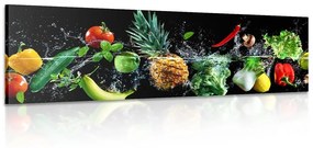Obraz organické ovocie a zelenina - 135x45