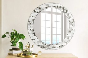 Okrúhle ozdobné zrkadlo na stenu Dúhový trojuholník fi 60 cm