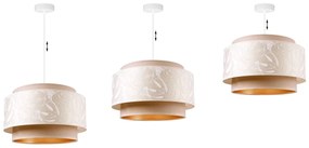 Závesné svietidlo Werona duo 7, 1x krémové/béžové textilné tienidlo so vzorom, w, g