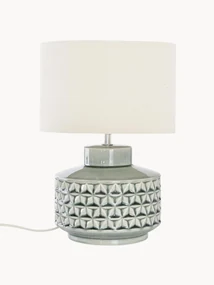 Klasická stolová lampa's ľanovým tienidlom Monica