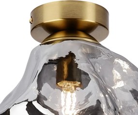 Stropné svietidlo CRISTAL 1xE14/15W/230V mosadz/dymovo-čierna