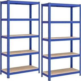 Oceľový regálový systém 2 ks, 180x90x40 cm, modrý