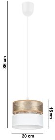 Luster na lanku LIMA 1xE27/60W/230V zlatá/biela