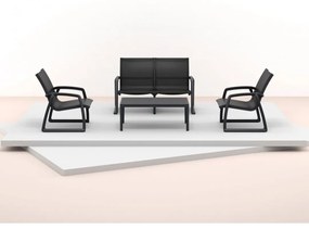 PACIFIC LOUNGE záhradný set s podrúčkami black