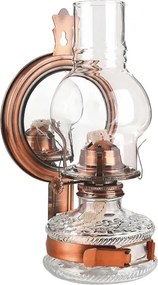 Brilagi - Petrolejová lampa so zrkadlom MERLIN medená/patina