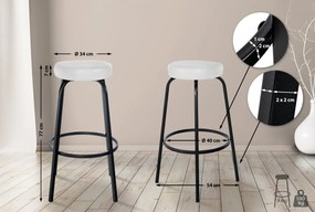 Barová stolička Kamari koženka - biela