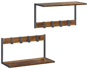 Autronic BONTEC Set 2 nástenných poličiek, mdf, hnedá, ABP-E1083 OLW Farba: Hnedá