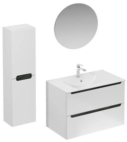 Kúpeľňová zostava s umývadlom vrátane umývadlovej batérie, vtoku a sifónu Naturel Stilla biela lesk KSETSTILLA005
