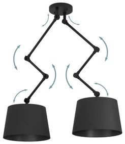 Eglo 390113 - Luster na tyči PISTUNIO 2xE27/40W/230V čierna
