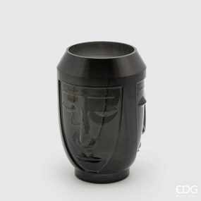 Keramická váza faccio s tvárou čierna V28 cm