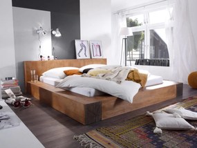 furniture-nabytek.cz - Masívna posteľ Dunas z mangového dreva, lakovaná, hnedá