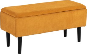 HOMCOM Odkladacia lavica 47L s polyesterovým čalúnením do spálne a predsiene, 95x38x45cm, Oranžová | Aosom
