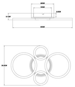 Globo 48039-40 - LED stropné svietidlo LORETTA LED/40W/230V pr. 35,5x53 cm čiern