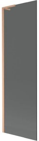 Mexen Next L, 1-krídlová vaňová zástena 60 x 150 cm, 6mm šedé sklo, medený profil, 895-060-000-03-40-65