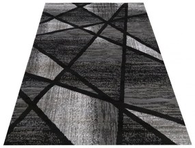 Moderný sivo čierny koberec s abstraktným vzorom Šírka: 80 cm | Dĺžka: 150 cm