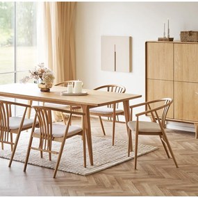 Jedálenská stolička s podrúčkami z dubového dreva v prírodnej farbe Agustin – House Nordic