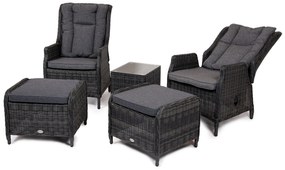 Ratanová balkónová súprava nábytku KINGSMAN tmavosivá