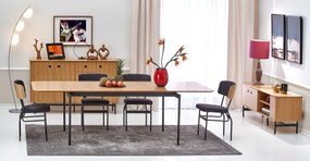 Jedálensky stôl Sommer (dub prírodný + čierna). Vlastná spoľahlivá doprava až k Vám domov. 1039363
