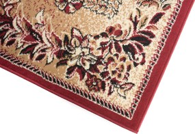 TA Koberec 7192B TMAVO BÉŽOVÁ ATLAS PP ČERVENÁ Rozmer: 70x200 cm