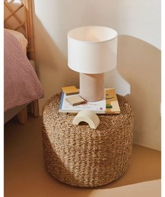 Biela/béžová stolová lampa s textilným tienidlom (výška 29 cm) Bianella – Kave Home