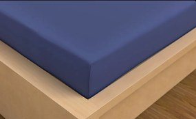 Saténové prestieradlo s gumou tmavo modré 100x200 cm