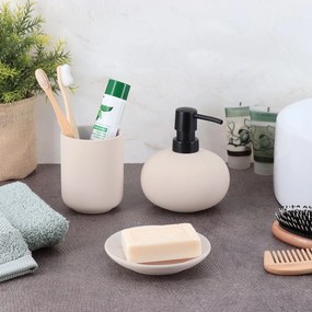 Sada kúpeľňových doplnkov Niva, béžová/s čiernymi prvkami