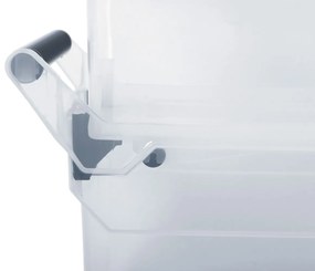 Plastový úložný box na kolieskach NUK3L 10 l - priehľadná