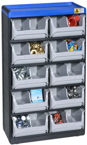 Plastová skrinka so zásobníkmi VarioPlus Pro 53/20, 10 zásuviek