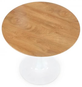 Okrúhly jedálenský stôl Ting zlatý dub biely