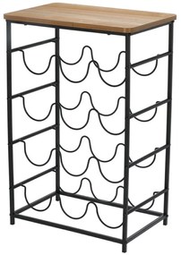 STOJAN NA VÍNO DEBRA 60X26X40 CM ČIERNA/HNEDÁ