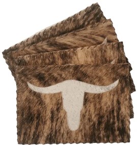 Kožené prestieranie Luxury Cowhide BRAZÍLIA BRINDLE SALT&amp;PEPPER HORN 44x31cm